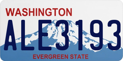 WA license plate ALE3193