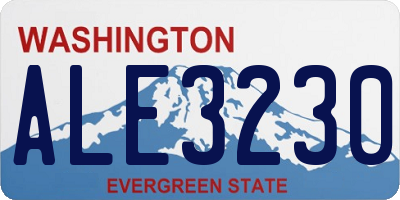 WA license plate ALE3230