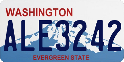 WA license plate ALE3242