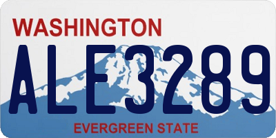 WA license plate ALE3289