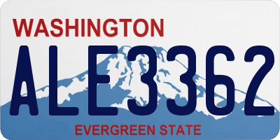 WA license plate ALE3362