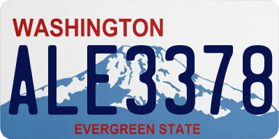 WA license plate ALE3378