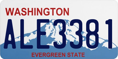 WA license plate ALE3381