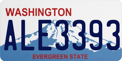 WA license plate ALE3393