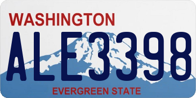 WA license plate ALE3398