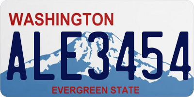 WA license plate ALE3454