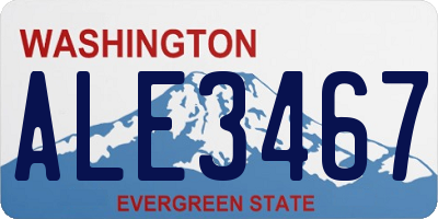 WA license plate ALE3467