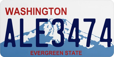 WA license plate ALE3474