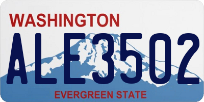 WA license plate ALE3502