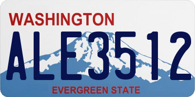 WA license plate ALE3512