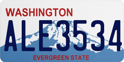 WA license plate ALE3534