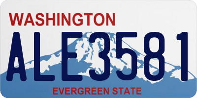 WA license plate ALE3581