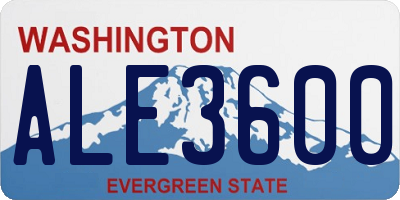 WA license plate ALE3600