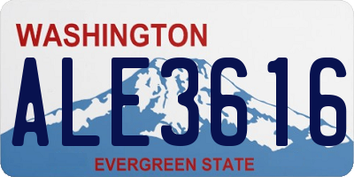 WA license plate ALE3616