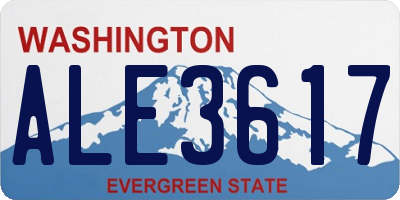 WA license plate ALE3617