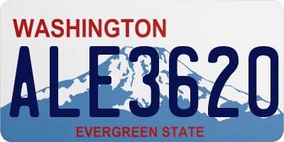 WA license plate ALE3620