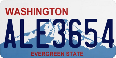 WA license plate ALE3654