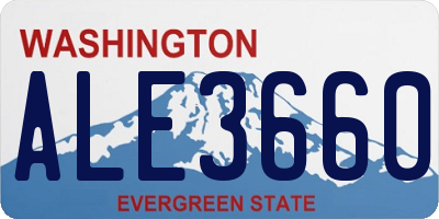 WA license plate ALE3660