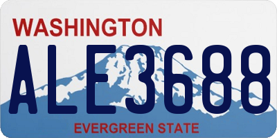 WA license plate ALE3688