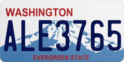 WA license plate ALE3765