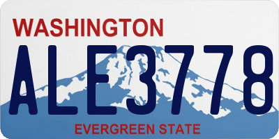 WA license plate ALE3778