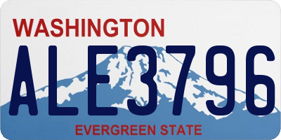 WA license plate ALE3796