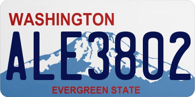 WA license plate ALE3802