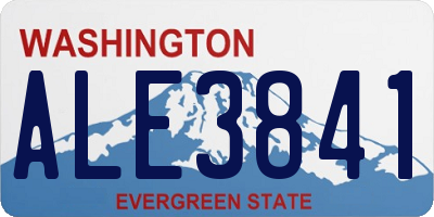 WA license plate ALE3841