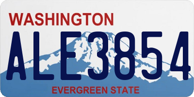 WA license plate ALE3854