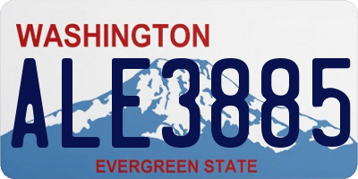WA license plate ALE3885