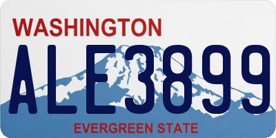 WA license plate ALE3899