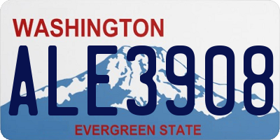WA license plate ALE3908