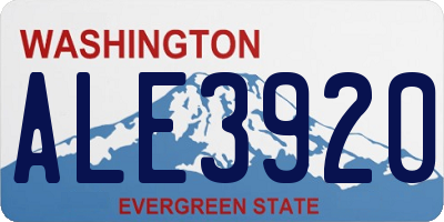 WA license plate ALE3920