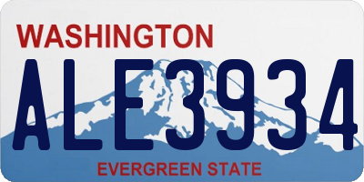 WA license plate ALE3934