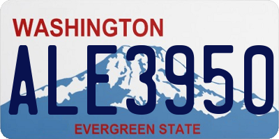 WA license plate ALE3950