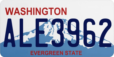 WA license plate ALE3962