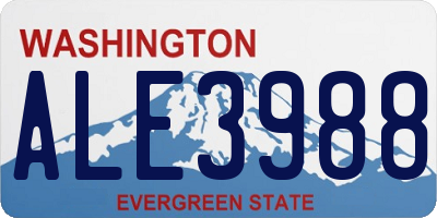 WA license plate ALE3988