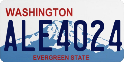 WA license plate ALE4024