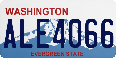 WA license plate ALE4066