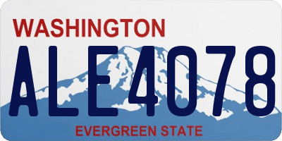 WA license plate ALE4078