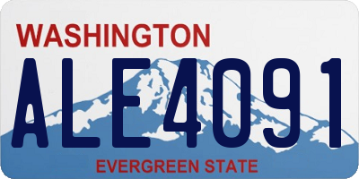 WA license plate ALE4091