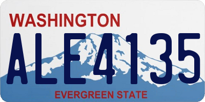 WA license plate ALE4135