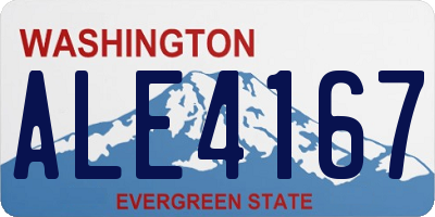 WA license plate ALE4167