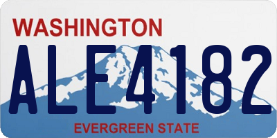WA license plate ALE4182