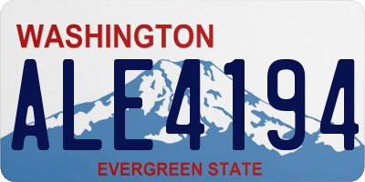 WA license plate ALE4194