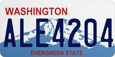 WA license plate ALE4204