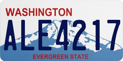 WA license plate ALE4217
