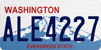 WA license plate ALE4227