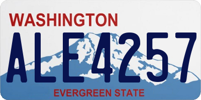 WA license plate ALE4257