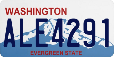 WA license plate ALE4291